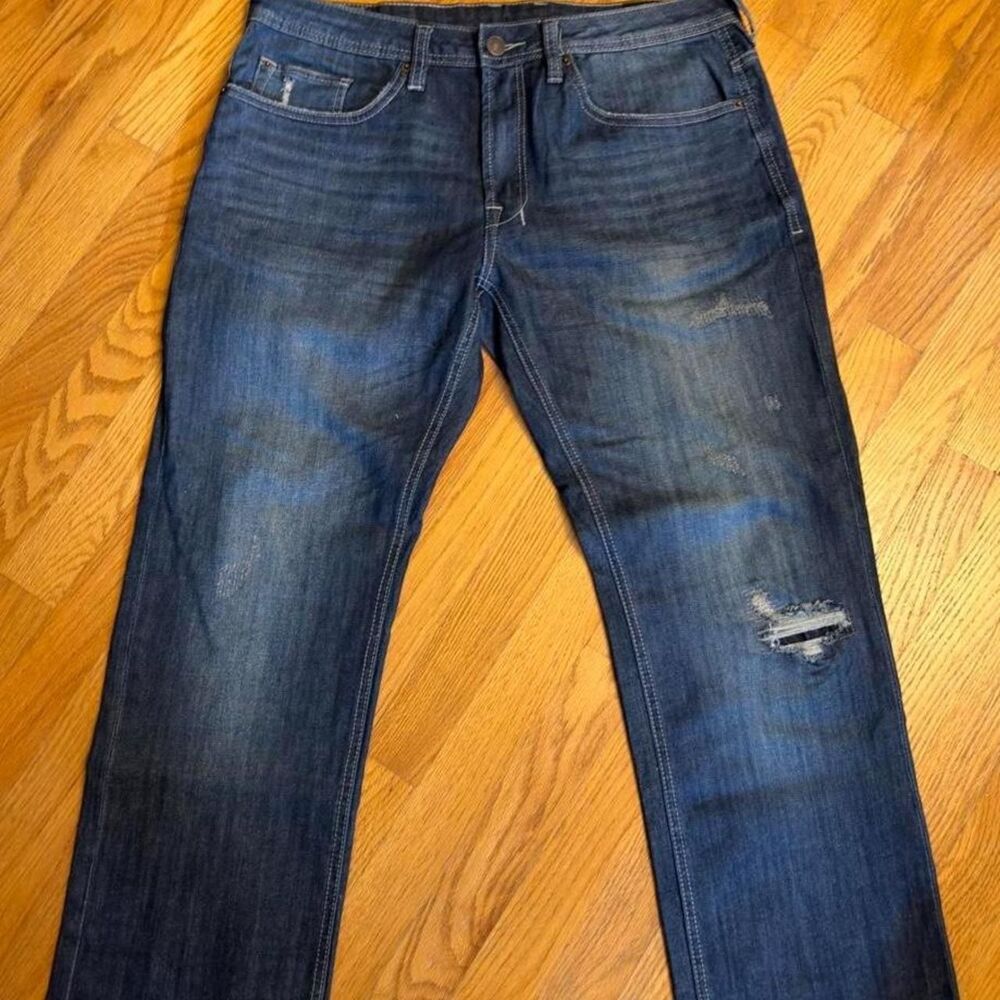 Buffalo-david-bitton Men's Navy and Blue Jeans